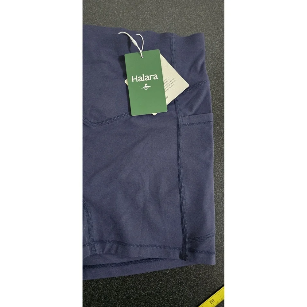 NWT Halara Navy Bike Shorts Athletic Pockets Cinch‎ Booty Lift Ultrasculpt S 3in